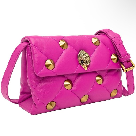 KURT GEIGER LONDON KENSINGTON SOFT MEDIUM FUCHSIA CROSSBODY BAG - BRIGHT PINK - Picture 2 of 12